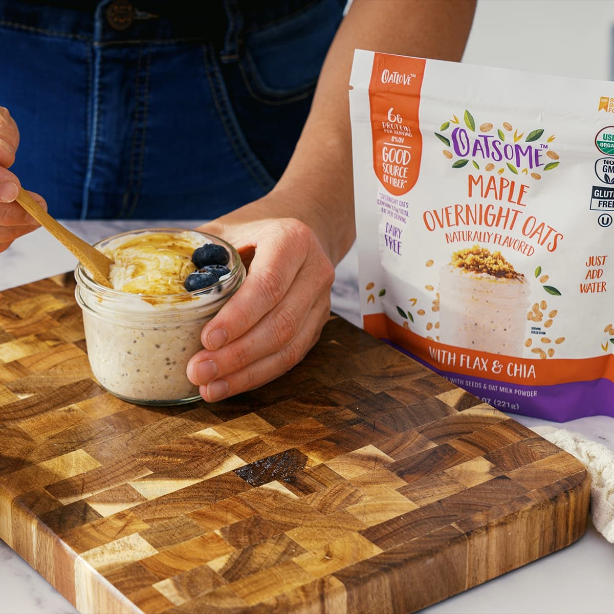 Maple Overnight Oats with blueberry's 