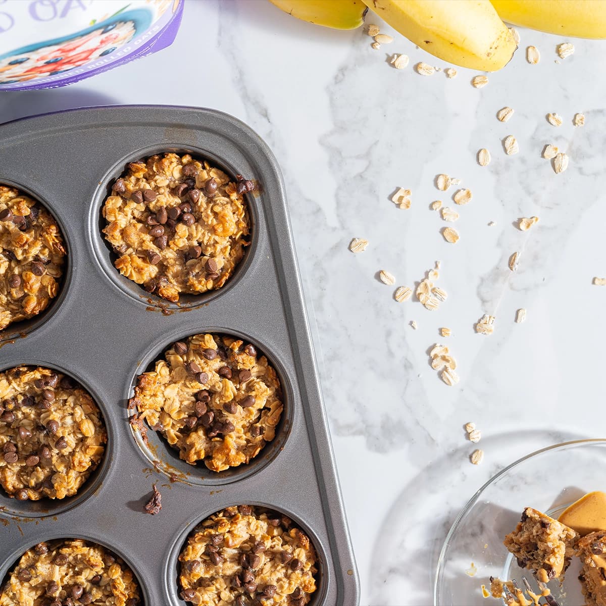 Baked Banana Oatmeal Cups