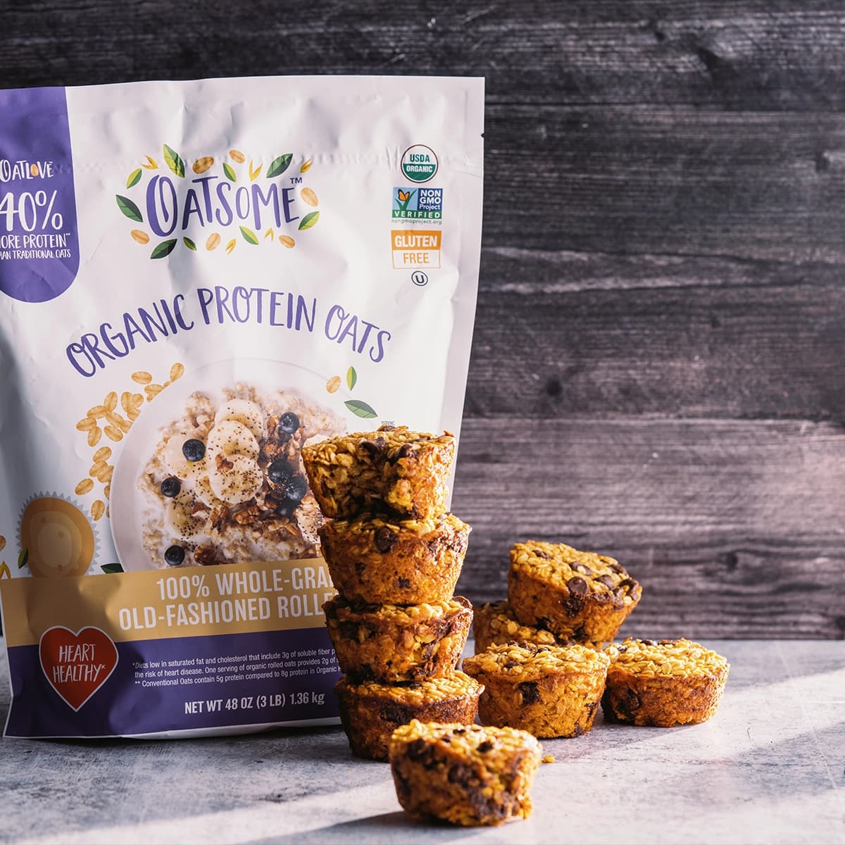 Baked Pumpkin Oatmeal Cups