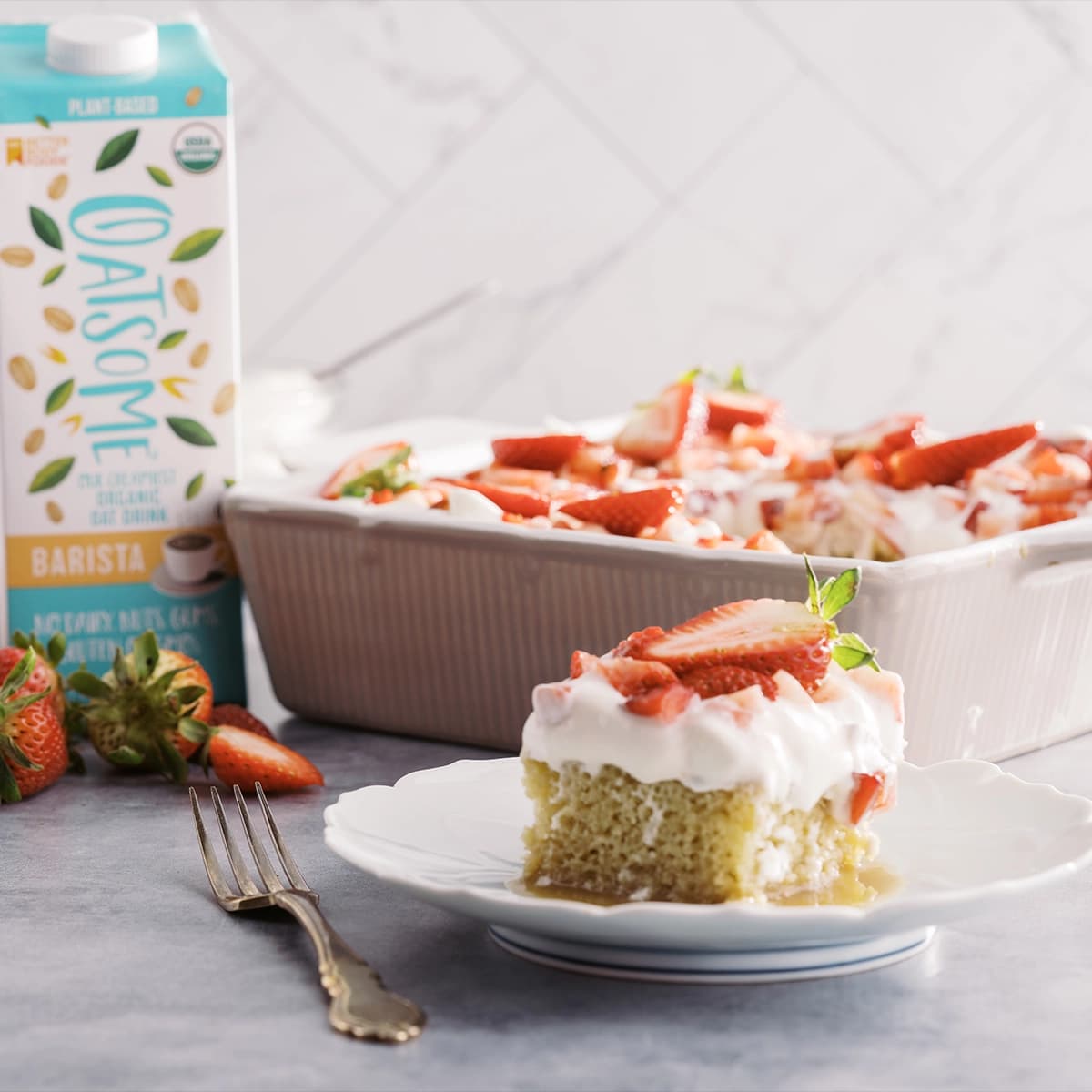 Dairy-Free Strawberry Tres Leches Cake