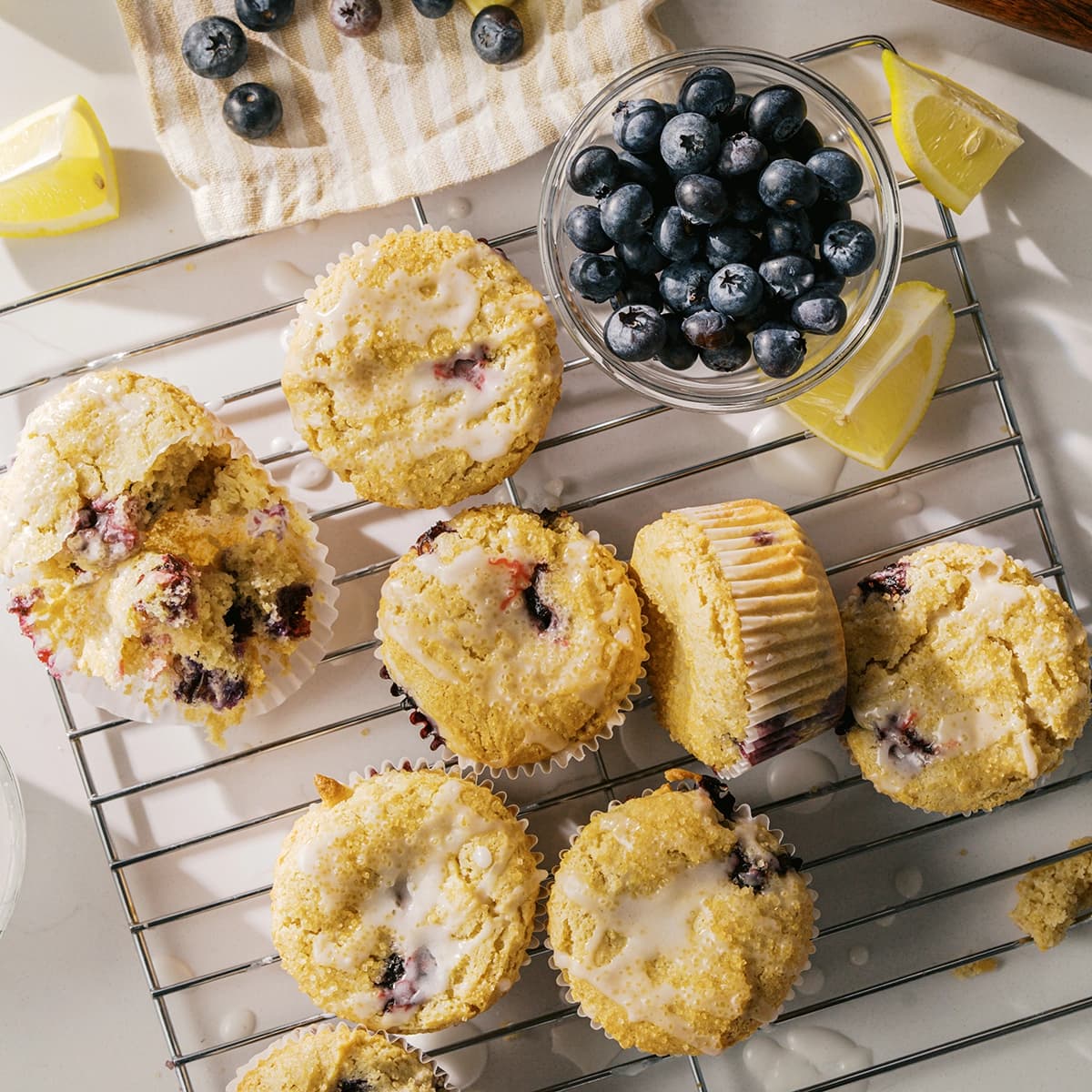 Gluten free Lemon Blueberry Yogurt Muffins 