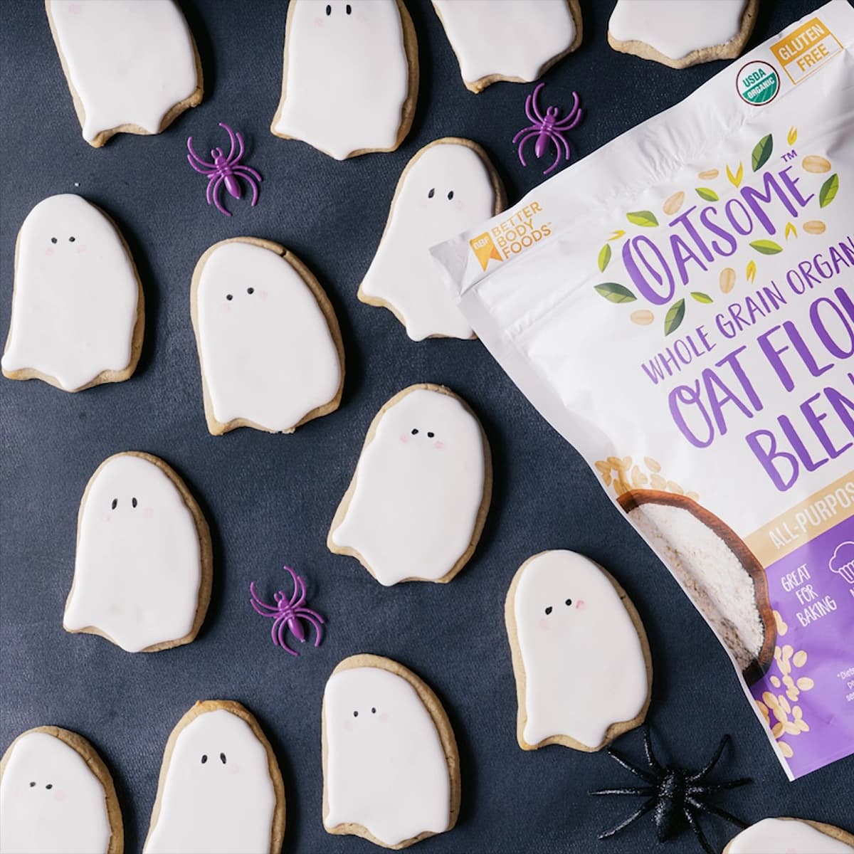 Gluten-Free Oat Flour Ghost Sugar Cookies