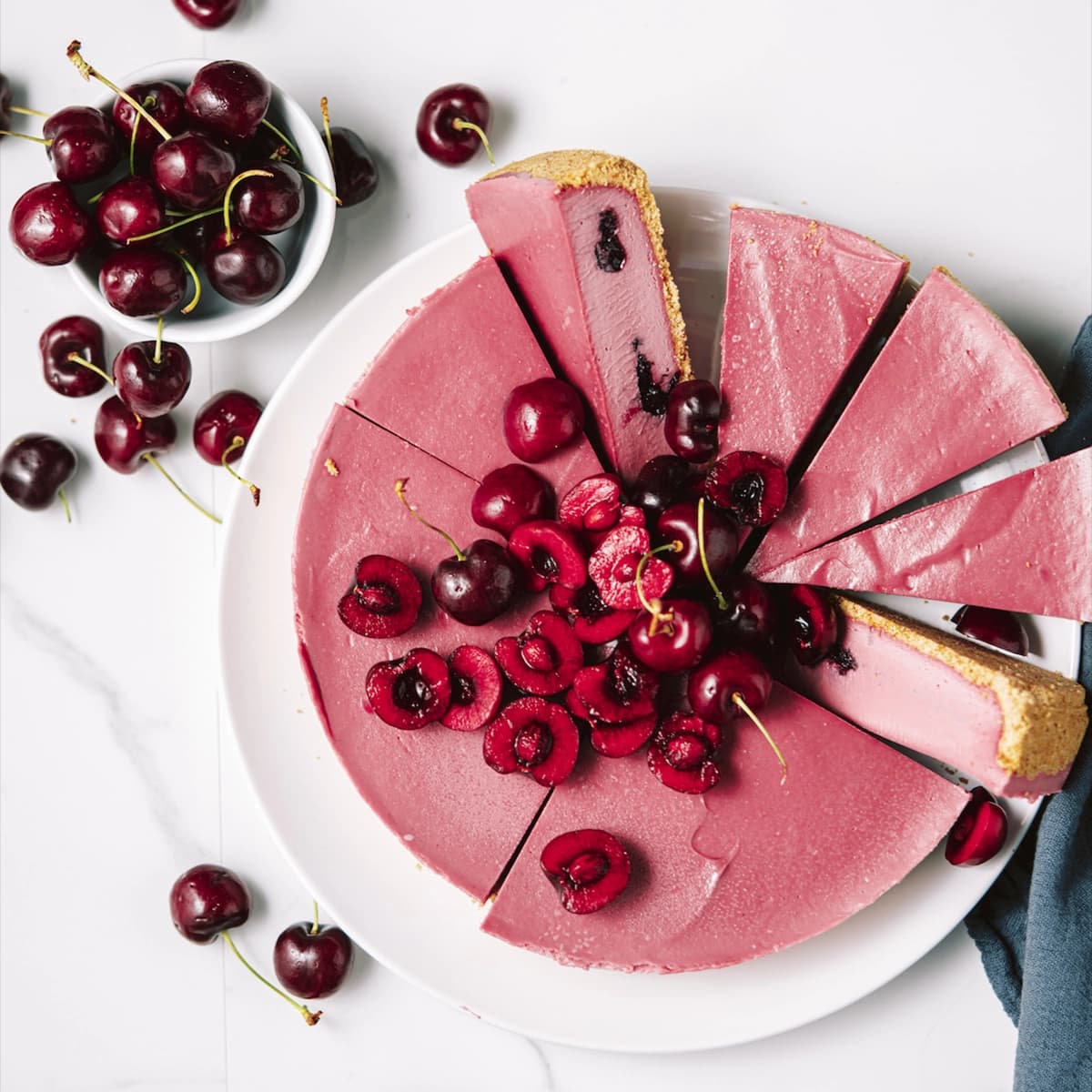 Vegan Cherry Oat Cheesecake